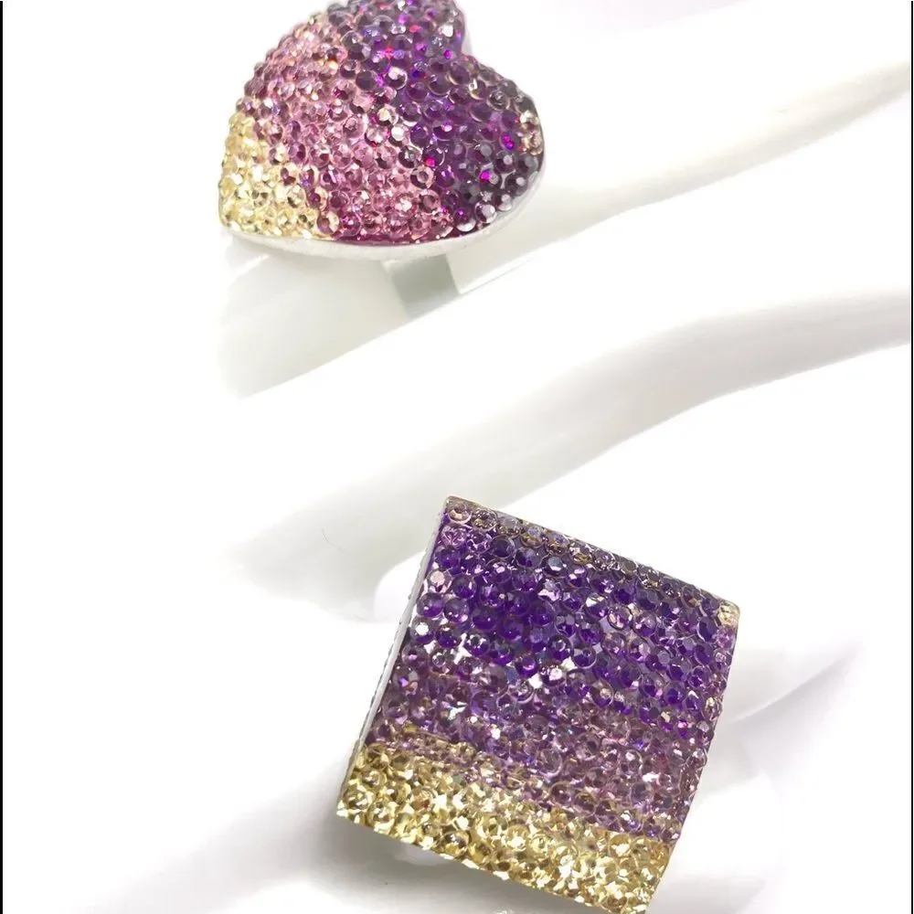 Set of 2 purple ombre rings